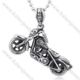 Stainless Steel Skull Motorcycle Pendant - KJP350109