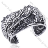 Large & Heavy Stainless Steel 3D Dragon Relief Bangle - KJB350010