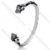 Mens Stainless Steel Skull Bangle - KJB350027