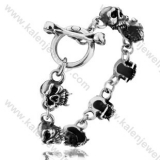 Stainless Steel German World War II Death Head Skull Bangle - KJB350051