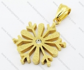 Gold Plating Stainless Steel Lovely Snowflake Pendant - KJP160075