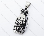 Stainless Steel Skull Grenade Pendant - KJP170223