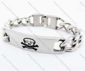 Stainless Steel Black Skull Sign Bracelet - KJB400017