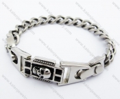 Two Parts Stainless Steel Skull Bracelet - KJB400025