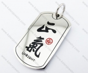 Stainless Steel Upright Tag Pendant - KJP400022