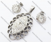 Rhinestones Pendant & Earrings Jewelry Set - KJS410062