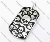 Stainless Steel Skull Tag Pendant - KJP400062