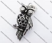 Stainless Steel Rhinestone Eye Owl Pendant KJP170265