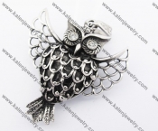 Stainless Steel Stone Eyes Wings Flying Owl Pendant KJP170271