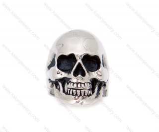 Stainless Steel Casting Bald Head Skull Rings- KJR010024
