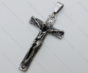 Stainless Steel Mens Jesus Cross Pendant - KJP050569