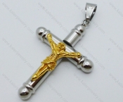 Gold Plating Jesus Cross Pendant For Men - KJP050573