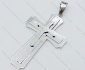 Smooth Stainless Steel Cross Pendant - KJP050582