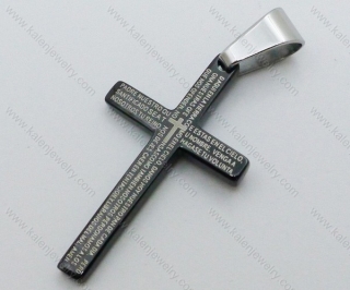 Stainless Steel Black Cross Pendant - KJP050609