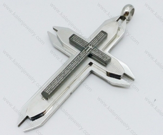 Stainless Steel Black Plating Cross Pendant - KJP050616