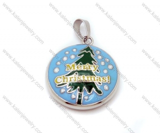 Stainless Steel Merry Christmas Christmas Tree Pendant - KJP090001