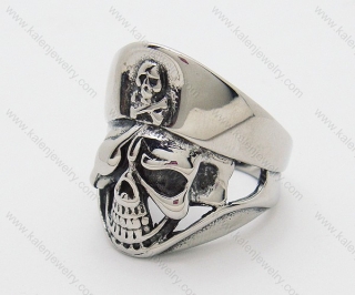Stainless Steel Skull Ring - KJR090218