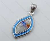 Stainless Steel Glass Coloured Glaze Pendants - KJP050006
