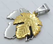 Stainless Steel Gold Grape Leaf Pendant - KJP050647