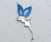 Stainless Steel Butterfly Fairy Pendant - KJP050661