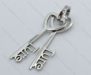 Stainless Steel Bouble Keys Pendant - KJP050673