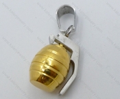 Gold Stainless Steel Antitank Grenade Pendants - KJP050691