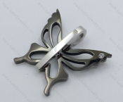 Stainless Steel Special Black Cutting Butterfly Pendants - KJP050696