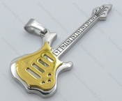 Stainless Steel Gold Guitar Pendants - KJP050738