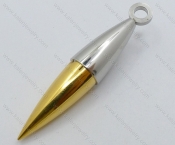 Stainless Steel Gold Bullet Pendant - KJP050746