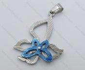 Stainless Steel Blue Butterfly Pendant - KJP050894