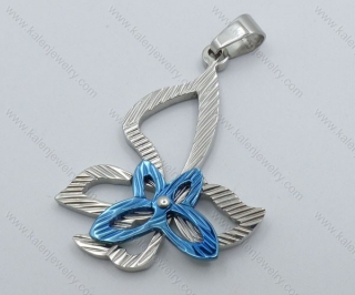 Stainless Steel Blue Butterfly Pendant - KJP050894