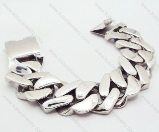 316L Stainless Steel Big & Heavy Heart Bracelet in Shinny Surface - KJB200015