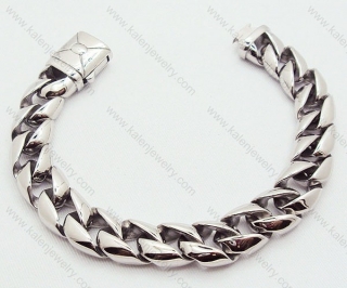 Silver Plated Stainless Steel Square Link Bracelets for Men - KJB200033
