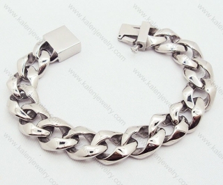 Polishing Silver Plated Stainless Steel Stamping Bracelets Mens Big Bracelets - KJB200044