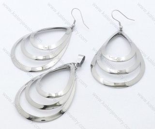 Steel Jewelry Sets including Earring and Pendant - KJS050031
