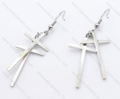 Stainless Steel Cutting Cross Earrings
