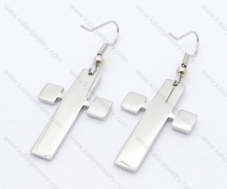 Stainless Steel Cutting Cross Earrings KJE050112