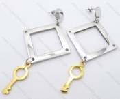 Stainless Steel Key Earrings