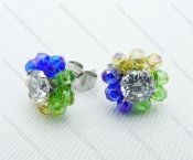 surgical steel earrings with mixed colors Crystal Stones - KJE220026
