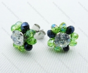 316l stainless steel earrings with Mix colors Zircon Stone - KJE220027