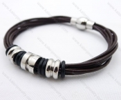 Stainless Steel Leather Bracelets - KJB030082