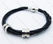 Stainless Steel Leather Bracelets - KJB030084