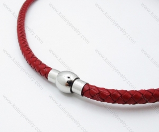 Leather necklace with Stainless Steel Pendant - KJN030002