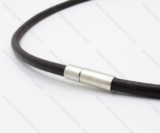 Leather necklace with Stainless Steel Pendant - KJN030016