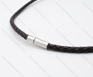 Leather necklace with Stainless Steel Pendant - KJN030021