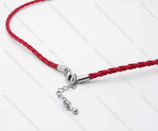Leather necklace with Stainless Steel Pendant - KJN030033