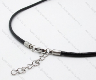 Leather necklace with Stainless Steel Pendant - KJN030037