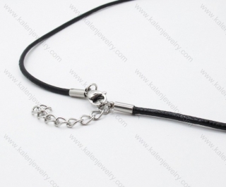 Leather necklace with Stainless Steel Pendant - KJN030041