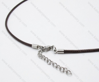 Leather necklace with Stainless Steel Pendant - KJN030043