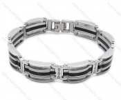 Stainless Steel Black Rubber Bracelets - KJB140005